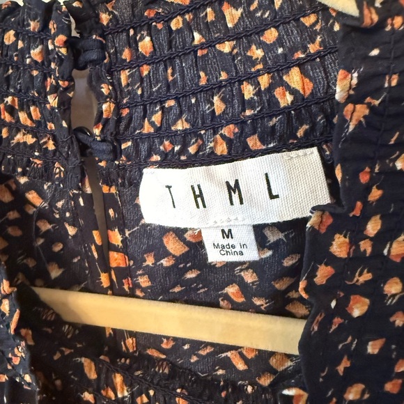 THML Navy and Orange Blouse - Picture 3 of 6